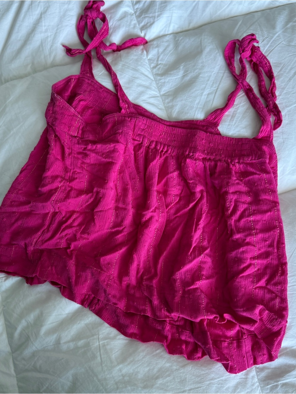 Rose & Olive | Hot Pink | Tie-Shoulder Shirt | Women’s M